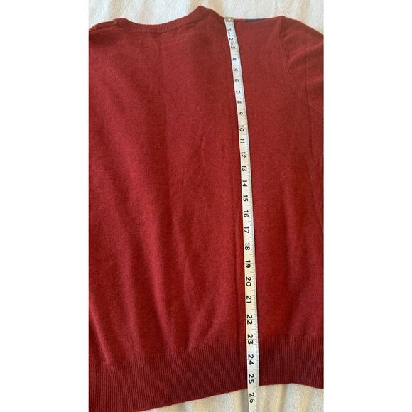 VTG Scott Barber Wool Sweater Mens LG Brick Red Cashmere Merino Argyle Golf Prep - Picture 7 of 10